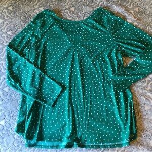 Susan Graver Liquid Knit Top Size XL Green